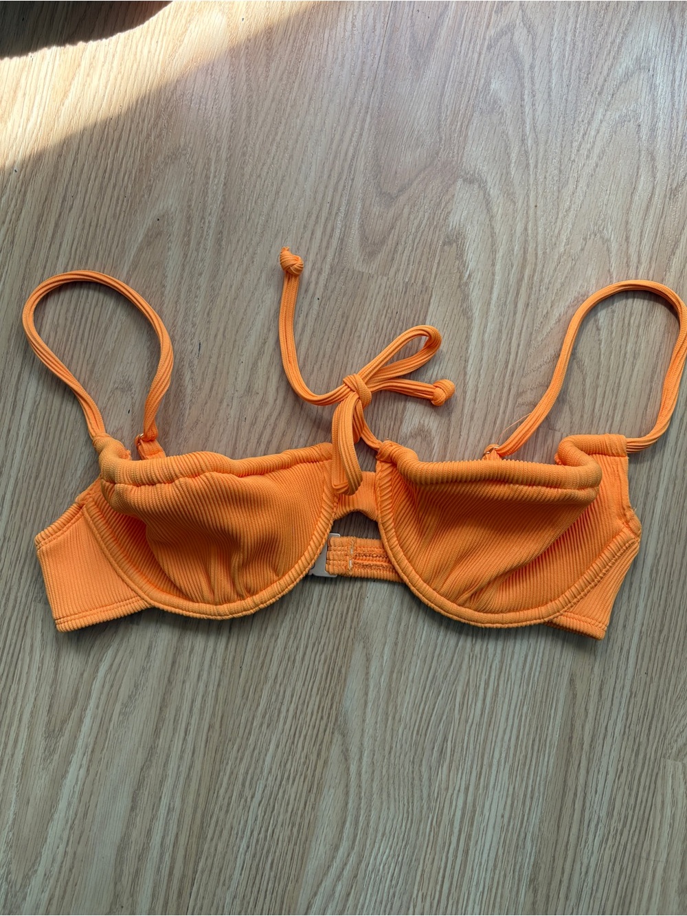 Kulani Kinis Orange Ribbed Underwire Bikini Top